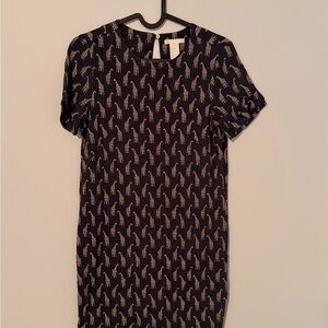 H&M Grey Animal Print Mini Dress